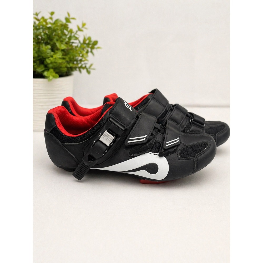Peloton Cycling Shoes Black Red Women Size 40 Indoor Bike Shoes with‎ Cleats